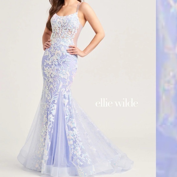 Ellie Wilde Periwinkle Sequin Gown Size 2